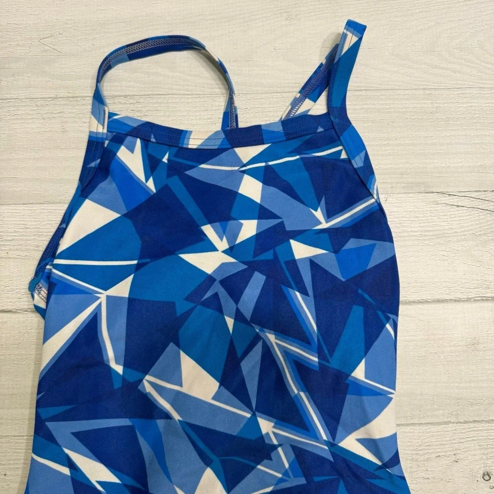 Arena girls‎ blue geometric one piece swimsuit size 24